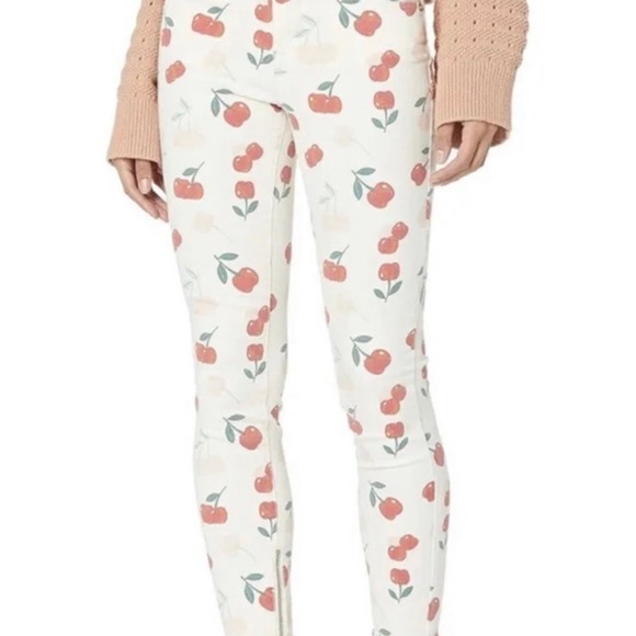 NWT Free People X BlankNYC - Cherry Print Pants, Size 27 - Picture 1 of 12